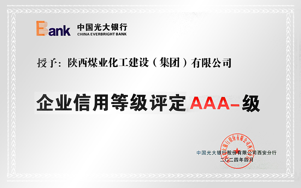 企業(yè)信用等級AAA-、AA+級